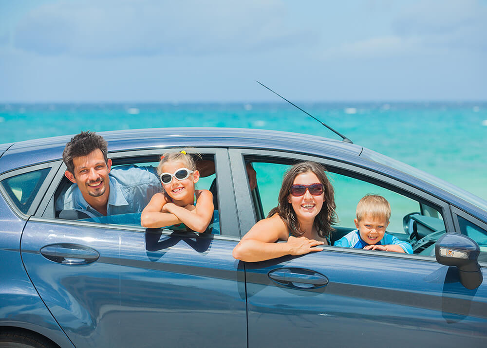 family in a car rental