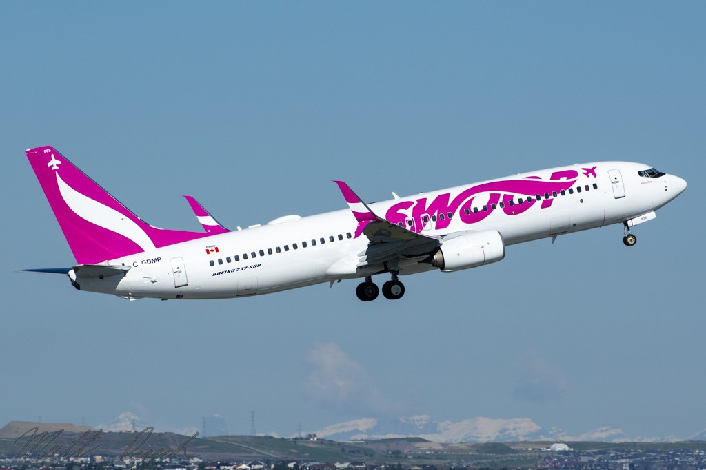 Swoop Inaugural flight from Hamilton to Cancun Airport