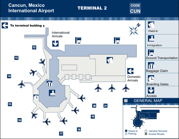 cancun airport map terminal 2