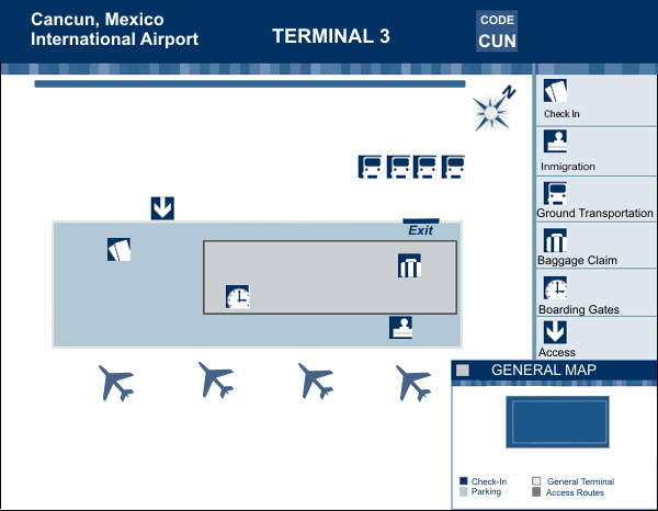 cancun airport map terminal 3