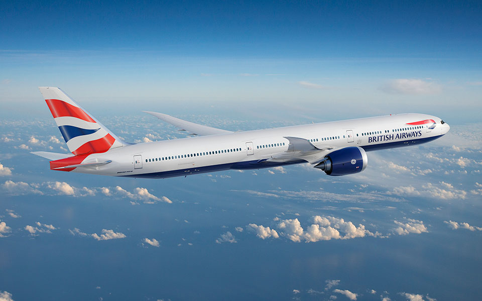 British Airways plane during flight