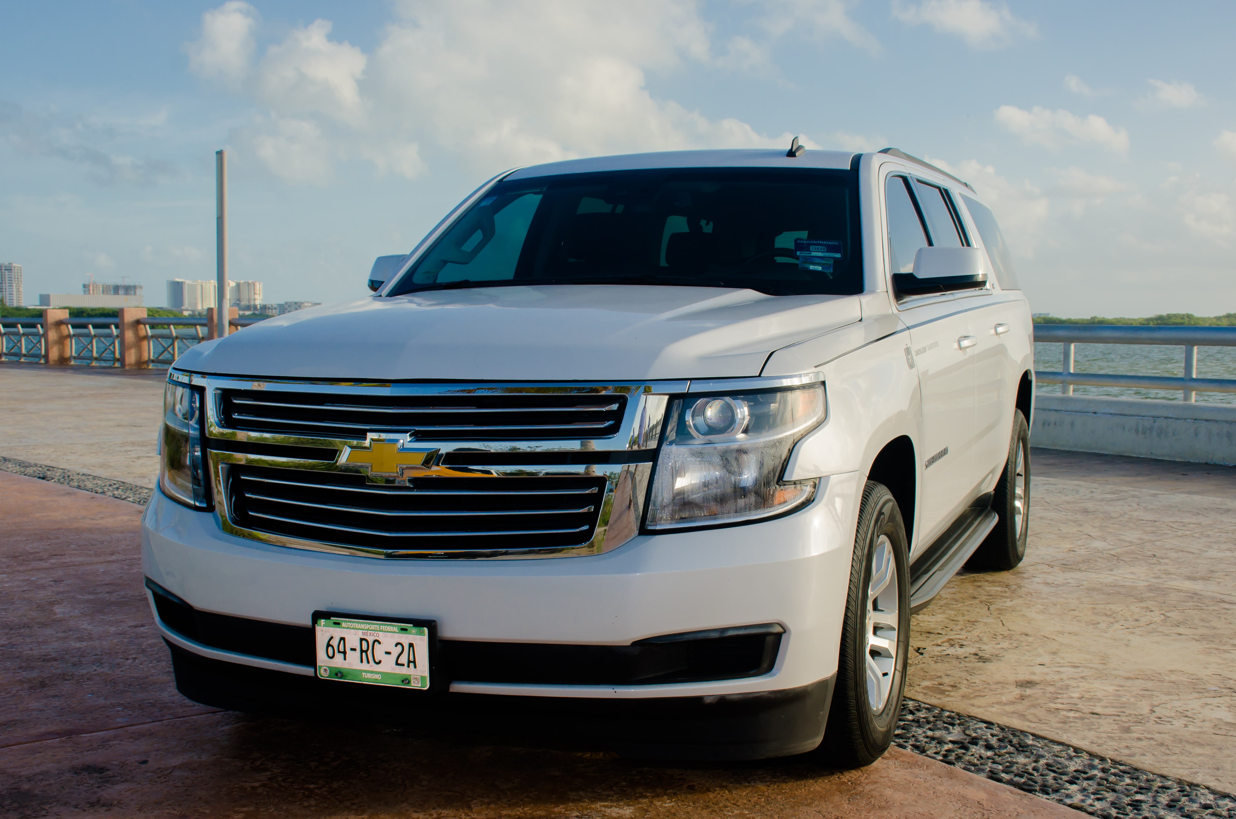 Branded Suburban used for luxury transportation services to Canopy by Hilton Cancun La Isla