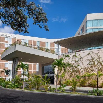 Outside view of Hilton Garden Inn Cancun Airport Hotel