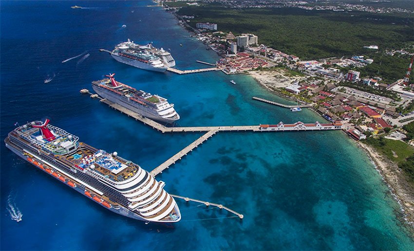 Port of Cozumel, leading destination for cruise ships in Mexico