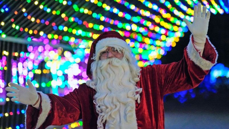 Santa Claus in Cancun during Christmas