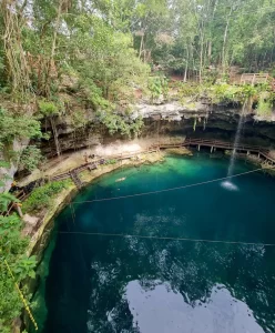 Admire the Cenote Xcanche, a natural wonder located near to Ek Balam archeological site. Take a refreshing dip in its crystalline turquoise waters, surrounded by the sounds of nature in the heart of the jungle.