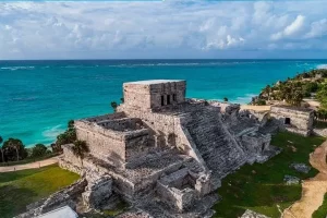Discover El Castillo at Tulum archeological site. A well-preserved architecture wonders.Tulum's breathtaking beaches.Tulum Ruins, where history, nature, and beauty converge. Tulum archeological site is one of the most breathtaking archeological sites located in Yucatan.