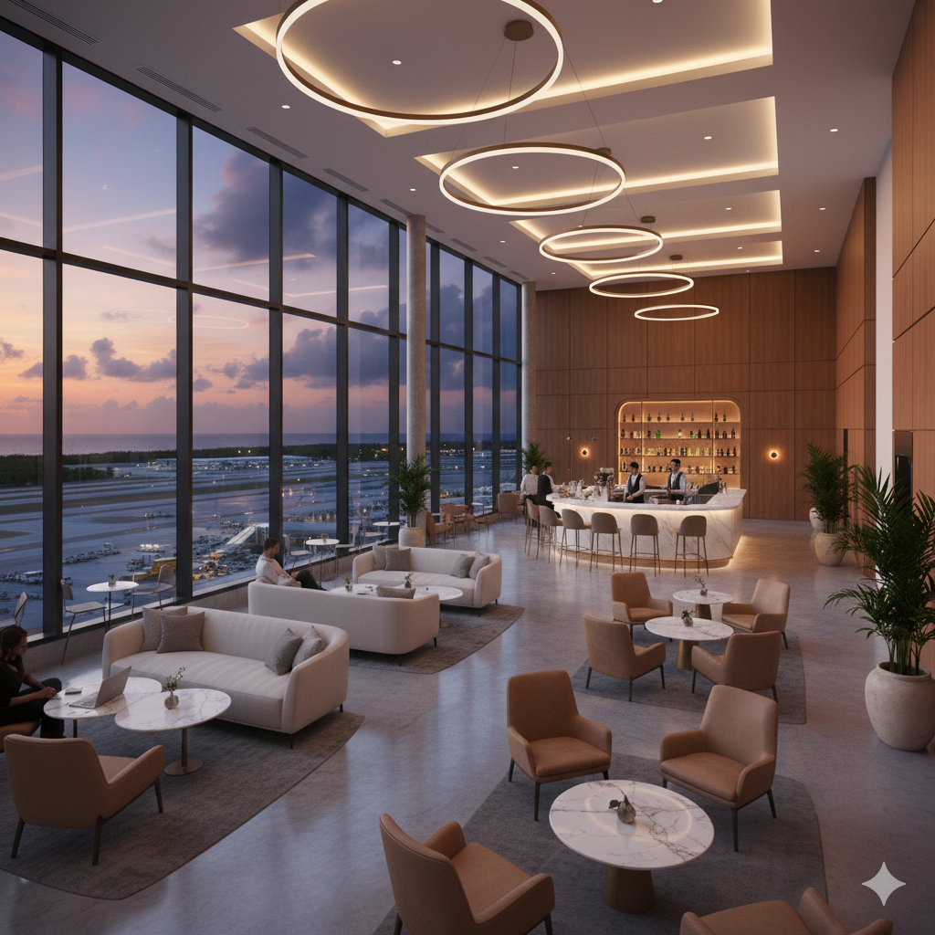 VIP lounge at the Cancun Airport