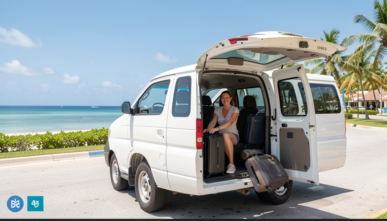 Private transfer vehicle ready for the journey from Cancun Airport to Playa del Carmen