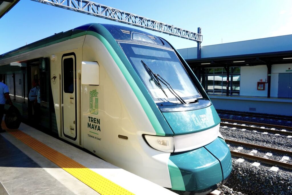 Where to take the Maya Train at Cancun Airport?