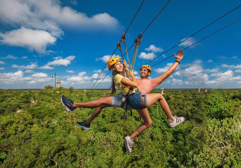 Flying on ziplines